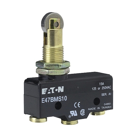 Eaton Snap Action Switch, Thermoplastic, Metal E47BMS10