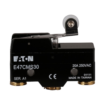Eaton Snap Action Switch, Thermoplastic, Metal E47CMS30