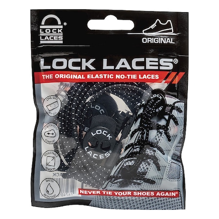Lock Laces Safety Shoe Laces, Black, 48" L, PR BLK48