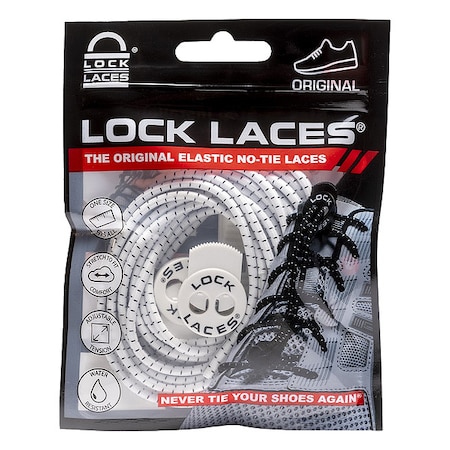 Lock Laces Safety Shoe Laces, White, 48" L, PR WHT48