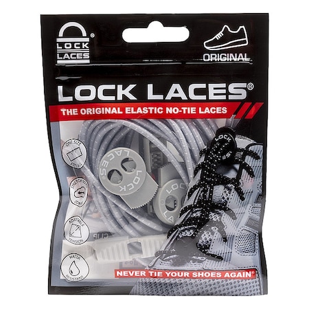 Lock Laces Safety Shoe Laces, Gray, 48" L, PR GRY48