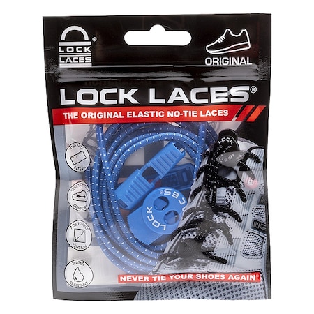 Lock Laces Safety Shoe Laces, Blue, 48" L, PR ROY48