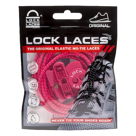 Lock Laces Safety Shoe Laces, Hot Pink, 48" L, PR PNK48