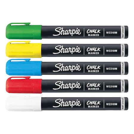 Sharpie Chalk Marker, Bullet Tip, Capped, 5 PK 2103011