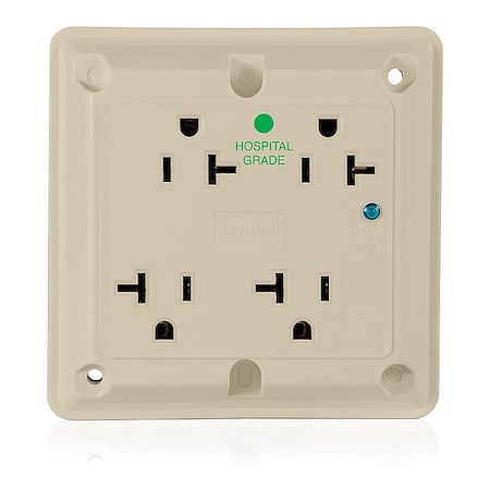 Leviton GFCI Receptacle, 5-20R, 20 A, 2 Pole, 3 Wire, Grounded 08490-527-00I