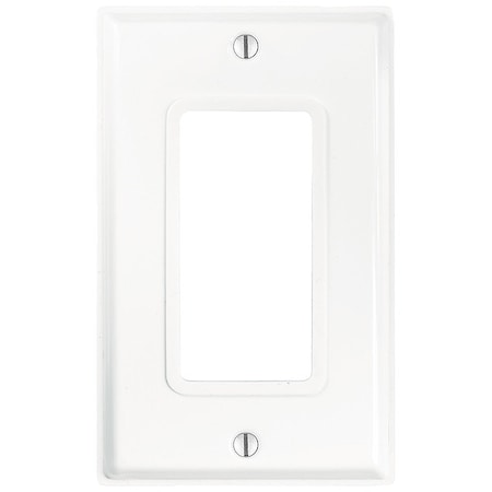 Leviton Decora Device Wall Plate, Number of Gangs: 1 Stainless Steel, Powder Coated Finish, White 84401-G4W