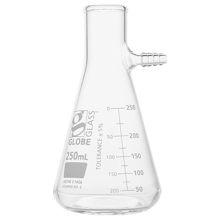 Globe Scientific Filtering Flask, 250 mL, 158 mm H, PK6 8450250