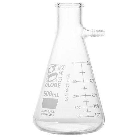 Globe Scientific Filtering Flask, 500 mL, 188 mm H, PK6 8450500