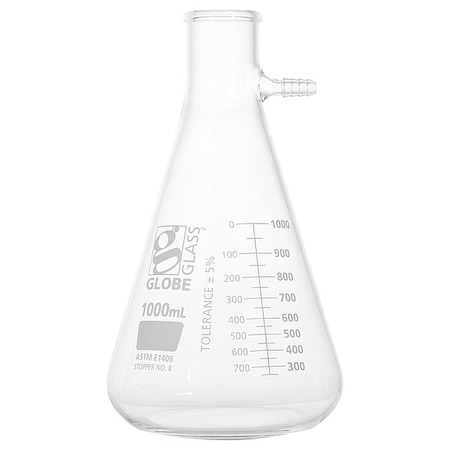Globe Scientific Filtering Flask, 1 L, 242 mm H, PK6 8451000