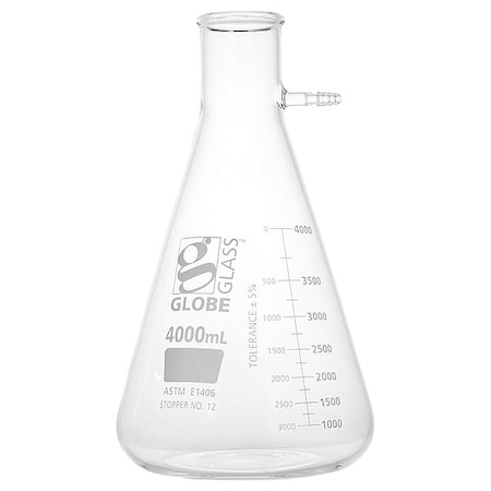 Globe Scientific Filtering Flask, 4 L, 360 mm H 8454000