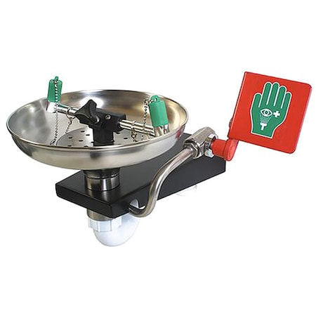 Hughes Safety Showers Plumbed Eyewash, Wall Mount, Plumbed, 11 7/12 in H., 16 11/12 in W 85GEW