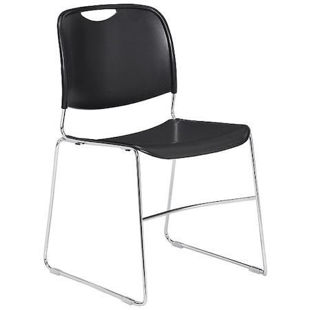 National Public Seating Stacking Chair, 8500 Series, Polypropylene Black, PK4 8510