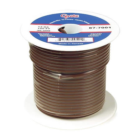Grote Primary Wire, GPT, 12 AWG, Copper, Brown, PVC Jacket, Stranded 89-6001