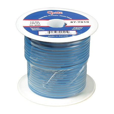 Grote Primary Wire, GPT, 16 AWG, Copper, Blue, PVC Jacket, Stranded 89-8010