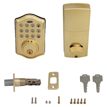 Honeywell Electronic Deadbolt, Polished Brass 8712009