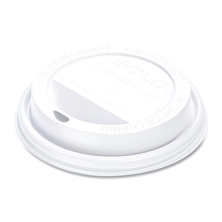 Solo Traveler Cappuccino Style Dome Lid, Fits 10 oz to 24 oz Hot Cups, Plastic, White, PK1000 TLP316-0007