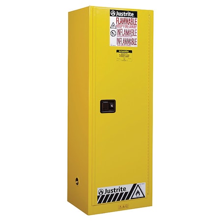 JUSTRITE Flammable Cabinet, 36 Gal., Yellow 892210