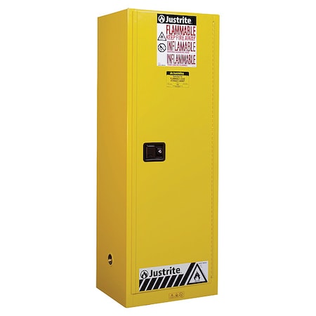 Justrite Hazardous Material Storage Cabinet, 36 gal, 5 Shelves, Steel, 23 1/4 in W x 65 in H x 18 in D 892210