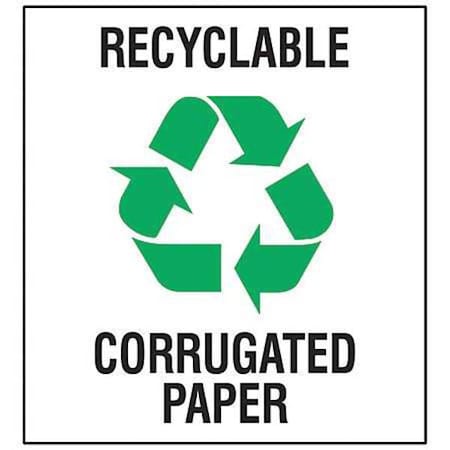 Brady Recycling Label, 10 In. W, 10 In. H, PK5, 18409LFLS 18409LFLS