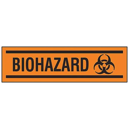 Brady Sign, Biohazard, Vinyl, 10 in W, 3 1/2 in H 862MLS