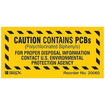 Brady Label, PCB, Polyester, 2 in W, 1 in H 20060LS