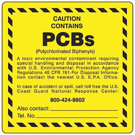 Brady Chemical Label, PCB, Polyester, 6 in W, 6 in H G98LS