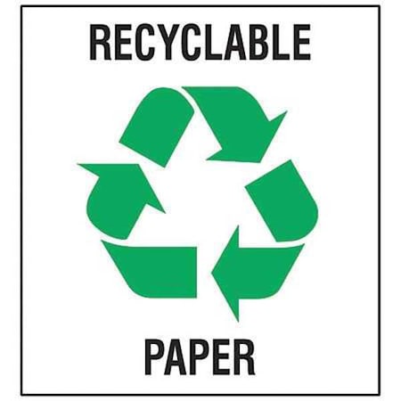 Brady Recycling Label, 5 In. W, 5 In. H, PK5 20636FLS