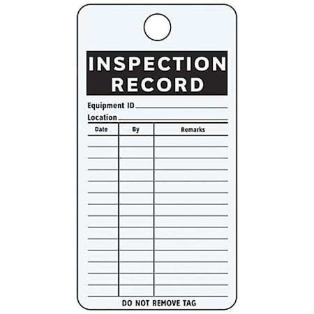 See All Industries Tag, Inspection, Aluminum, 4 1/4 in H x 3 in W, White, Rectangle, 25 PK IL-GENE
