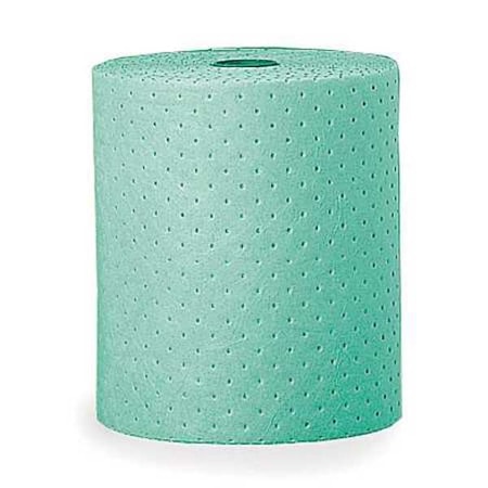 Zoro Select Sorbent Roll, 50 gal, 32 in x 150 ft, Chemical, Hazmat, Green, Polypropylene 23731G