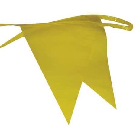 Zoro Select Pennants, Polyethylene, Yellow, 100 ft. PL-2 Y