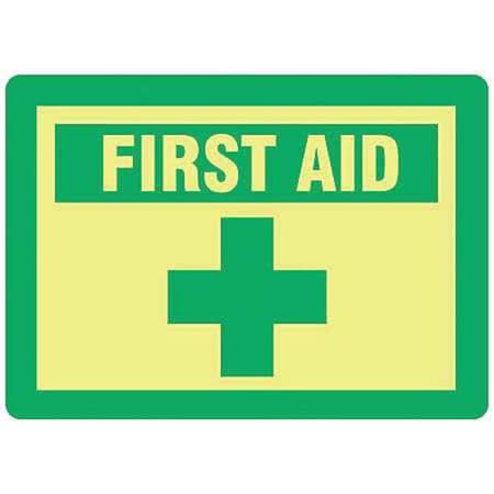 Electromark First Aid Sign, Fiberglass, 14 in W, 10 in H, First Aid 24188P