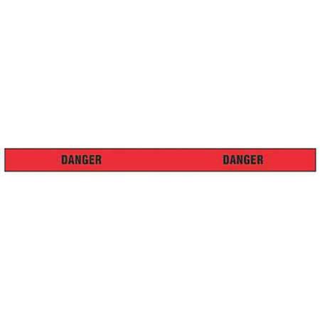 Zoro Select Barricade Tape, Danger, Red, 2 in Wide x 180 ft Length, Vinyl, 4 mil BLACK ON RED TAPE