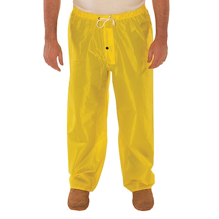 Tingley Rain Pants, Polyurethane, 29 in Inseam, Drawstring Closure, Yellow, Size M P21107