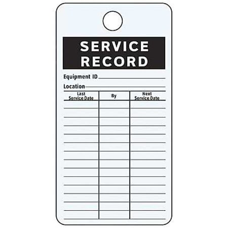 See All Industries Service Record Label, Aluminum, 4 1/4 in H x 3 in W, Rectangle, 25 PK IL-SRDA
