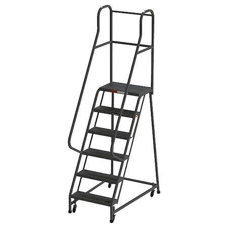 Ega 7.5 ft H Steel Rolling Ladder, 6 Steps, 450 lb Load Capacity CA-F009-G