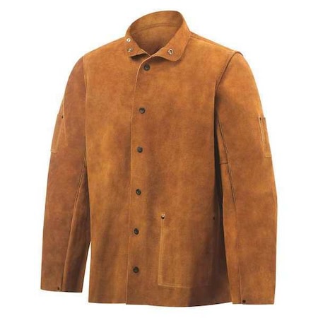 STEINER Welding Jacket, 2XL, 30", Brown, Cuff Style: Snap 9215-2X