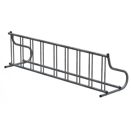 Madrax Bike Rack, 1-Sided, 9-Bike, 110 in., Silver QS-GR116-G