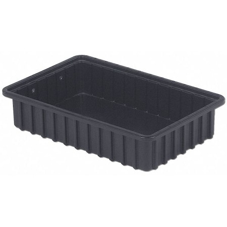 Lewisbins Polyethylene, Divider Box, Black, 16 1/2 in L, 3 1/2 in H DC2035-XL