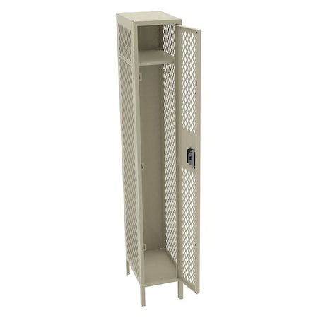 Tennsco Wardrobe Locker, 12 in W, 18 in D, 78 in H, (1) Tier, (1) Wide, Sand VSL-121872-1SND