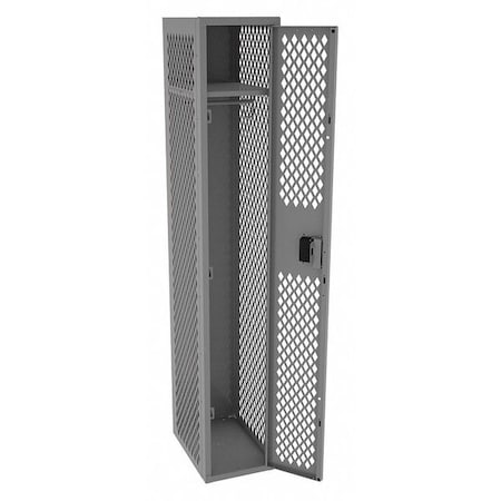 Tennsco Wardrobe Locker, 12 in W, 18 in D, 72 in H, (1) Tier, (1) Wide, Gray VSL-121872-AMED GRAY