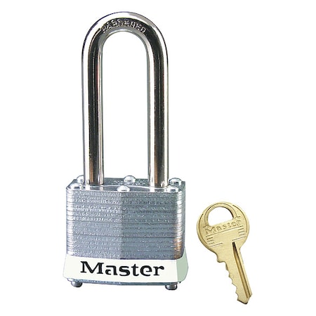 Master Lock Lockout Padlock, Keyed Different, Steel, White, 2 in Shackle Height, 1 9/16 in Body Width 3LHWHT