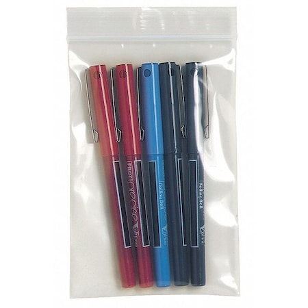Reclosable Bag, 4 in. L, 4 in. W, PK1000