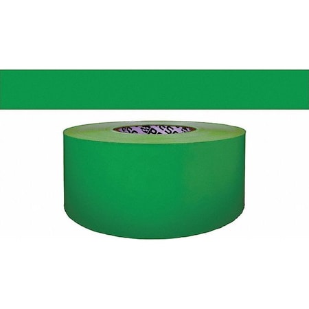 Zoro Select Barricade Tape, No Legend, Green, 3 in Wide x 200 ft Length, Polyethylene, 4 mil B324G-200