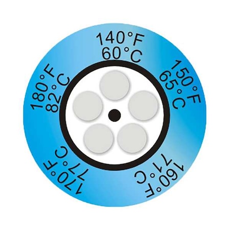 Thermax Temp Indicator, Dot, Blue, 10PK 80603