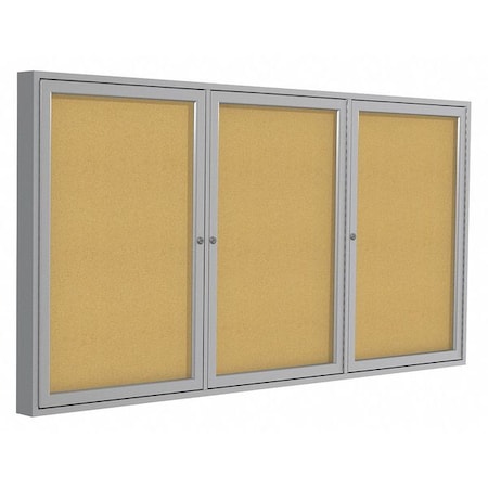Ghent Enclosed Cork Bulletin Board 96x48", 3 Door PA34896K
