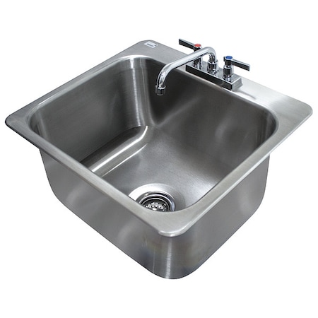 Zoro Select Drop-In Sink, 2 Hole, 16" x 20", Stainless steel DI-1-2012