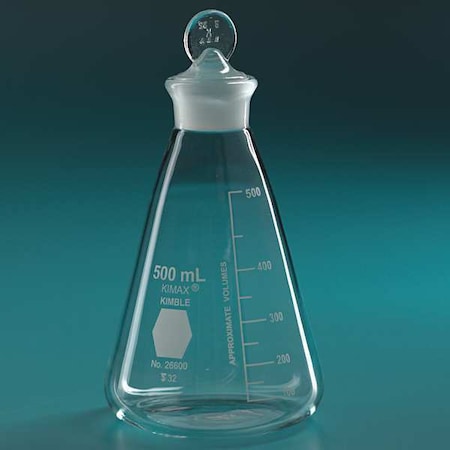 KIMBLE CHASE Erlenmeyer Flask, 500mL, PK8 26600-500