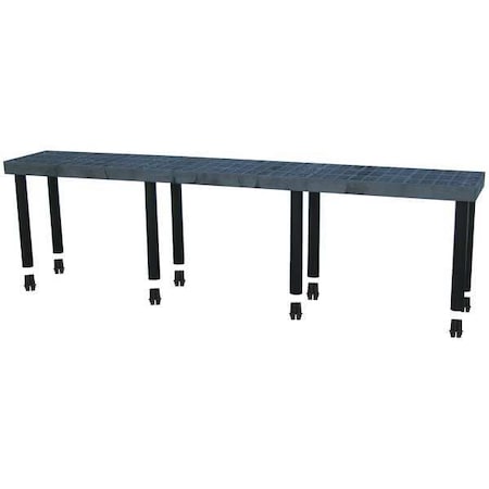 Structural Plastics Add-On Plastic Shelving, Open Style, 16 in D, 96 in W, 24 in H, 1 Shelves, Black S9616A