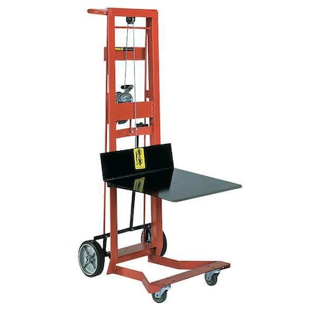 Zoro Select Manual Platform Lift Trucks, Manual, 750 lb Load Capacity, Hand Winch Lift Control 260021