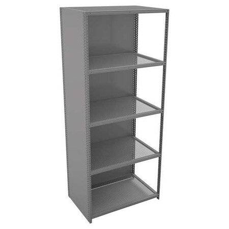 Tennsco Metal Shelving Unit, 24"D x 36"W x 87"H, 5 Shelves, Carbon Steel QC5-3624PS